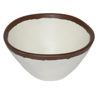 GET Bol à salade / soupe de 10 onces en mélamine de style poterie, émaillé, crème (ensemble de 12)