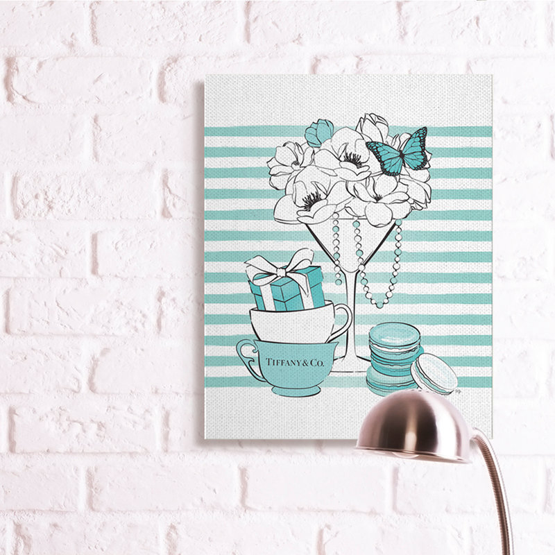 Impression d’art graphique en verre d’illustration de style glamour par Martina Pavlova, H 20 po x l 16 po x P 1,5 po