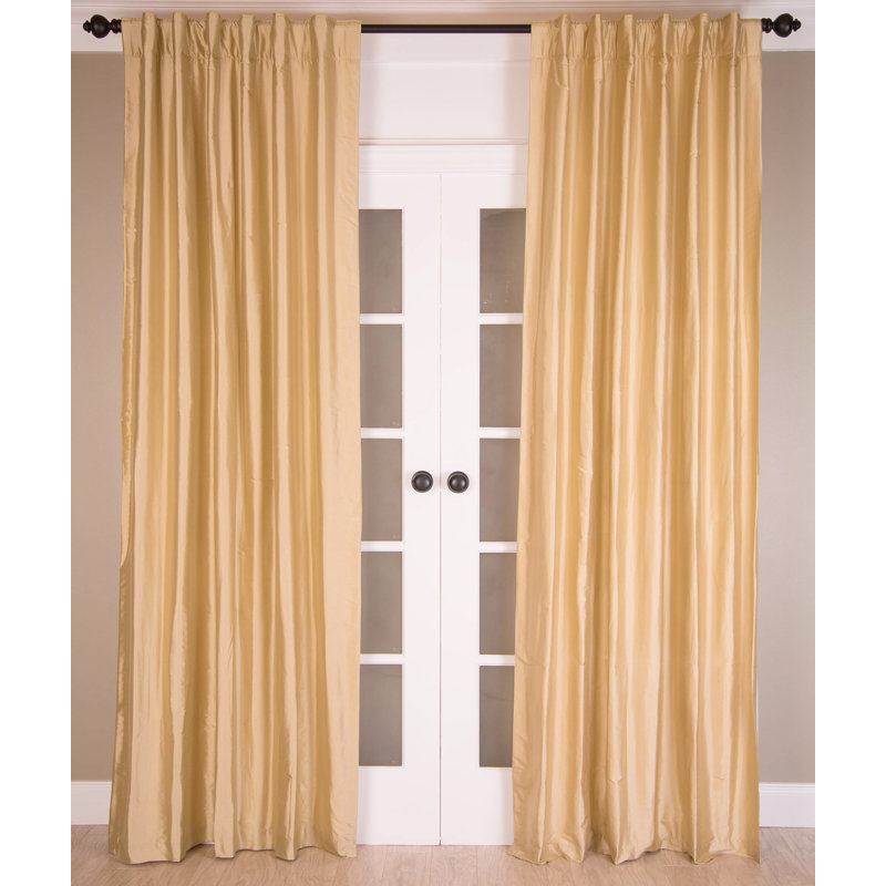 Silk Room Darkening Curtain Single Panel, 51" W x 84" L, Silverlining