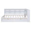 Lit de jour en bois double avec 2 tiroirs, lit de jour avec tablette de rangement et ports de chargement USB, blanc (ancien SKU: N733S170505K)