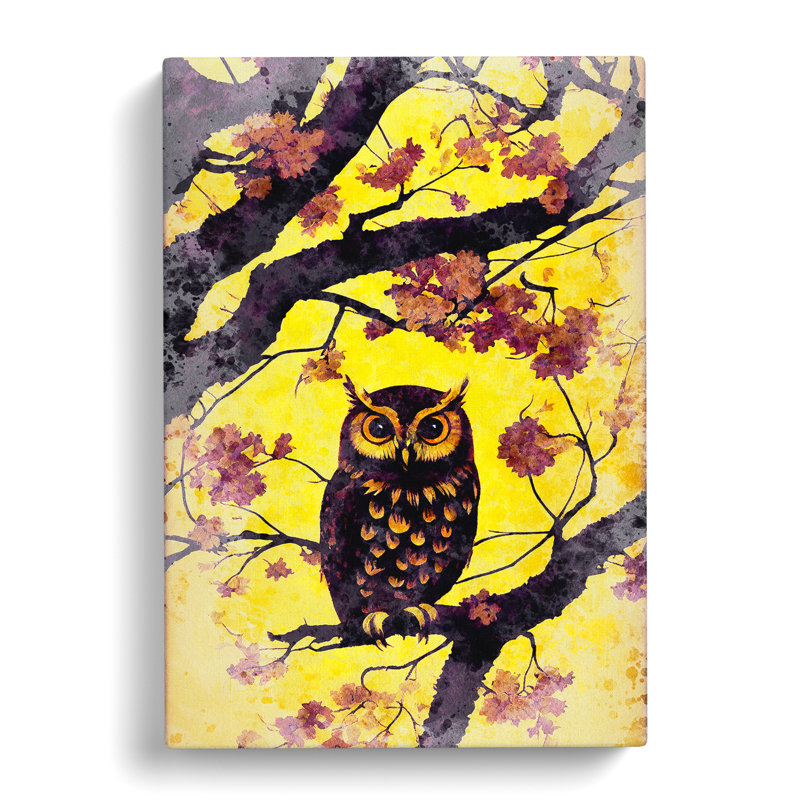 Owl At Sunset - Wrapped Canvas, 76cm H x 50cm W x 3cm D