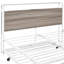 Structure de lit double en métal avec couchette, ports et lattes. Couleur blanche. Tout imprégnant. Aucun sommier tapissier requis pour le support de la chambre à coucher en blanc. Excellent. Nécessaire-252679810