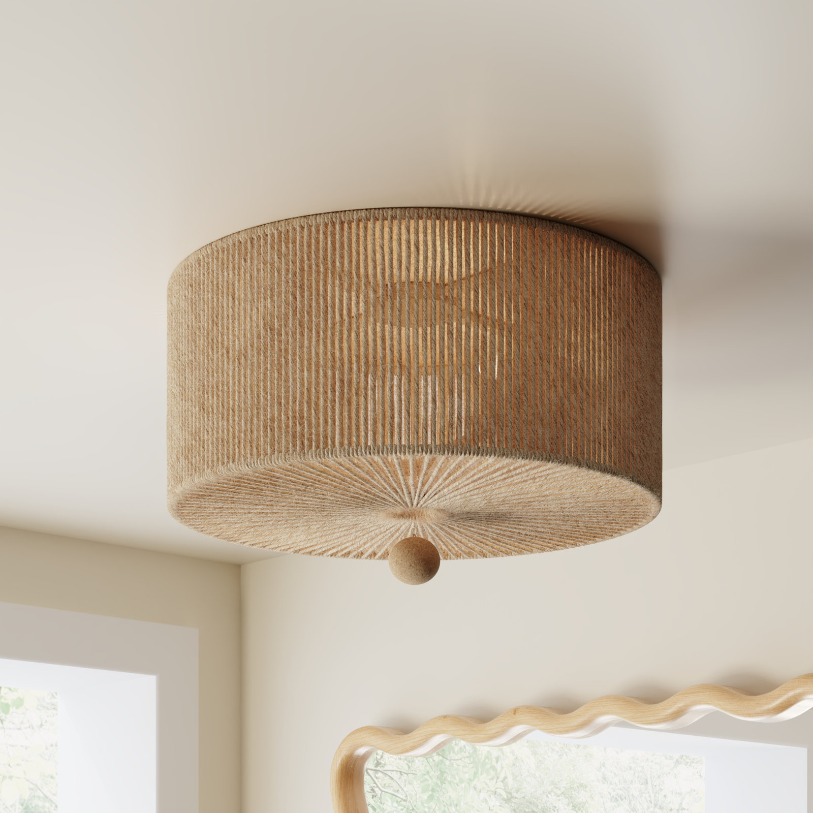 Kason 3-Light Wrought Iron Flush Mount