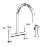 East Linear Kitchen Bridge Faucet with Side Spray