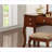 Classic Cherry Vanity Set with Cushioned Stool, Flip-Down Mirror | Bedroom Furniture | Cherry | Rubber Wood-1502819240-1502819241