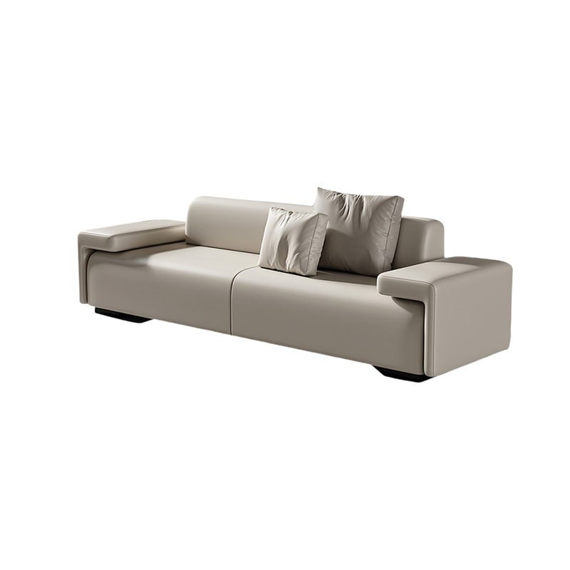 Banc rembourré en cuir, Beige, H 23,62 po x l 59,05 po x P 19,68 po