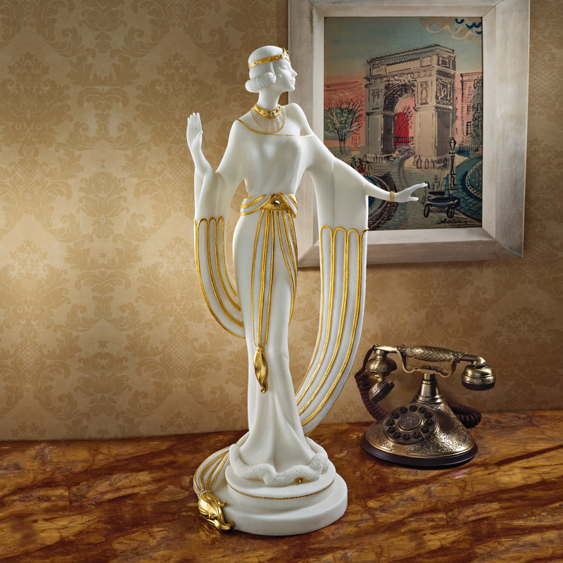 Draped in Gold Art Deco Dancer Figurine