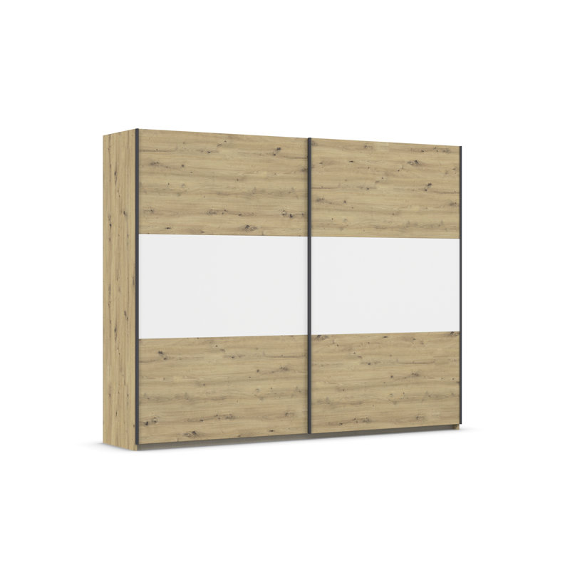 Neo 2 Door Manufactured Wood Wardrobe, 210cm H x 261cm W x 59cm D, Premium, Artisan oak/Alpine white