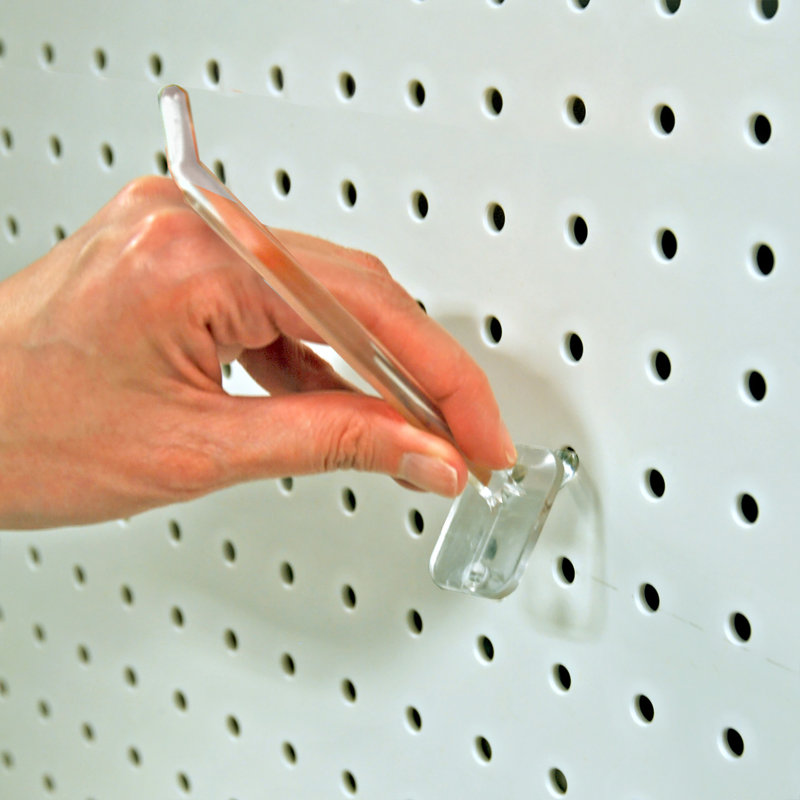 4" Locking Peg Hook: 0.287" Diameter, 50-Pack, 1" H x 1" W x 4" D