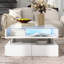 Table basse Lumina avec rangement et tiroirs, plateau en verre avec lumières DEL Lumina-130905376