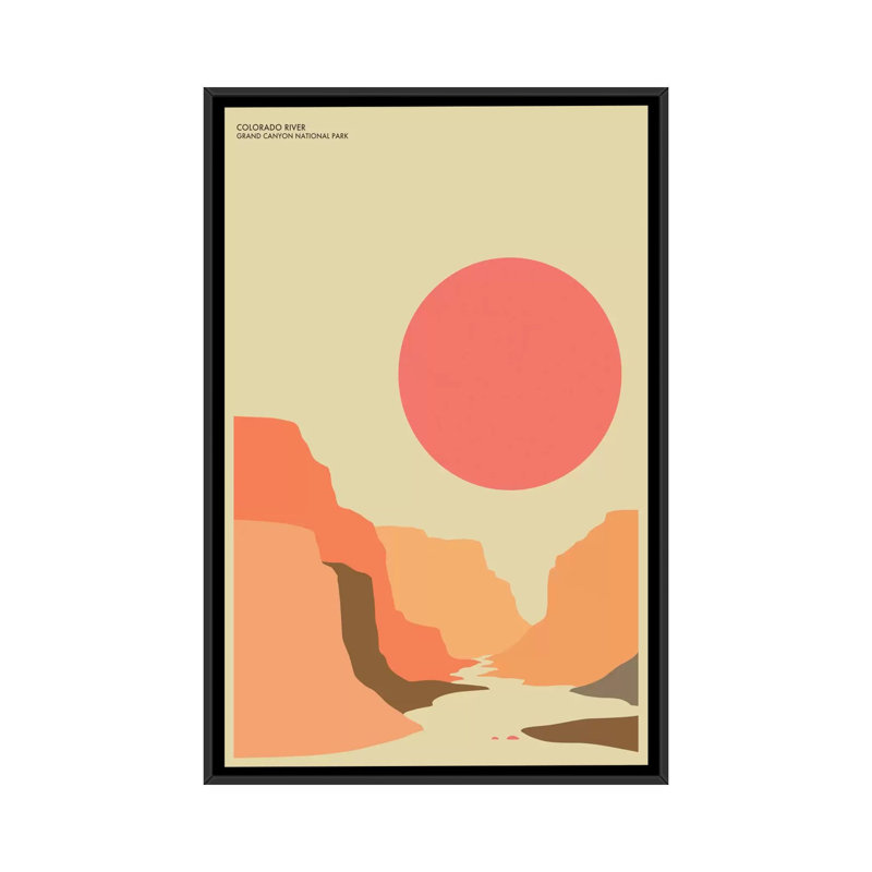Grand Canyon, impression sur toile tendue, H 60 po x l 40po x P 1,5 po, Toile avec cadre noir, Pas de tapis