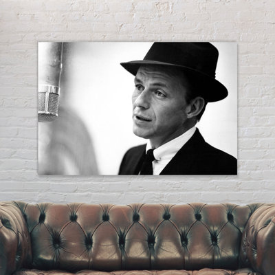 Frank Sinatra Singing - Wrapped Canvas Print