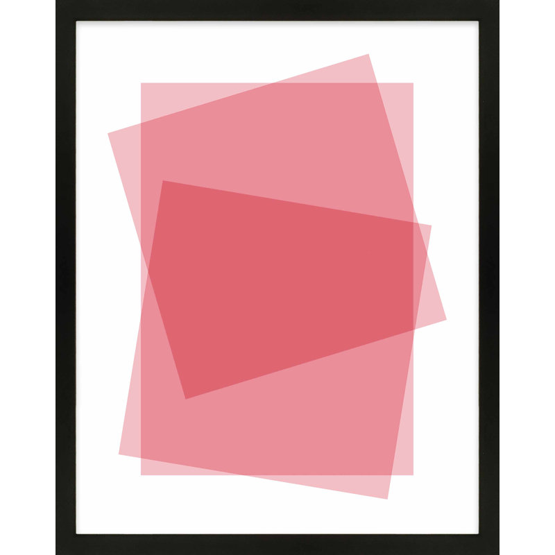 «Kami Pink Kami» encadré par Jacques Pilon, Papier avec cadre noir, H 50 po x l 40 po