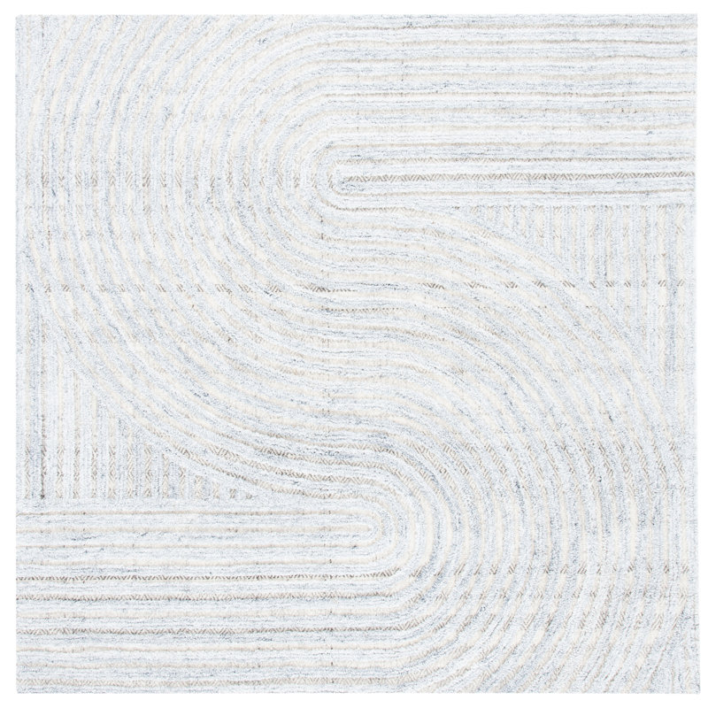 Aydee Hand Tufted Abstract Indoor Rug, Square 4'