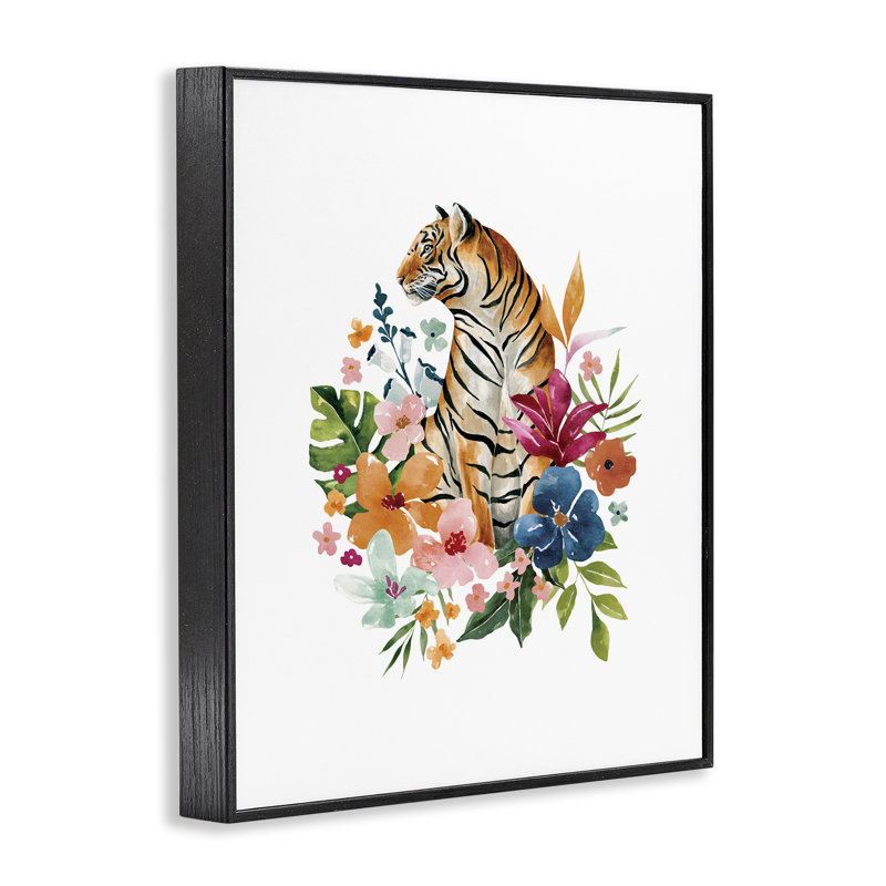 Tigre tropical de jungle tropicale, estampe numérique, design par Bethany Sandoval, H 30 po x l 24 po