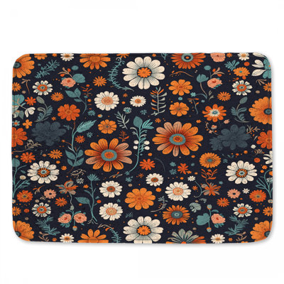 Floral Bath Mat Bohemian Boho Bathroom Decor