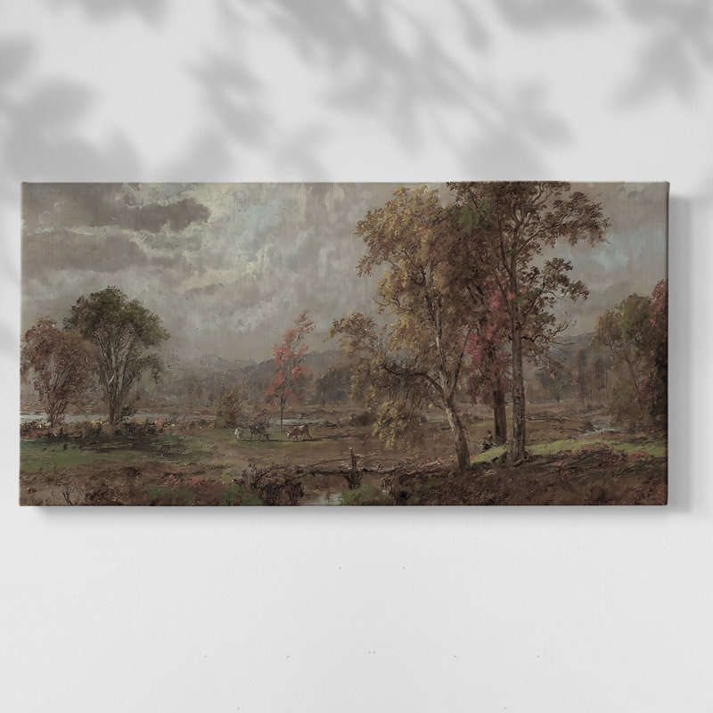 Série paysage - CDLV - Toile tendue avec châssis, prête à accrocher, Doré