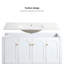 Ensemble de meuble-lavabo 48 po avec lavabo en céramique, armoire de rangement abondante - 4 portes à fermeture douce et 2 tiroirs-544885833
