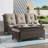 Outdoor Coffee Table with Tempered Glass Top, Wicker Patio Table, Ideal for Garden, Deck, and Yard-1383858190