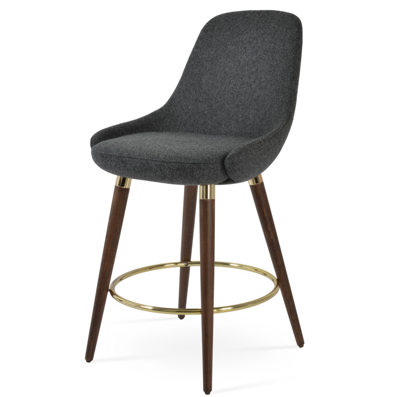 Tabouret de bar et de comptoir Gazwood, Tabouret de comptoir (assise de 24 po de hauteur), Polyester - Turquoise