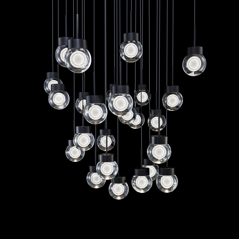 Double Bubble LED Pendant, Black, 5.5" H x 28.75" W x 28.75" D, 25