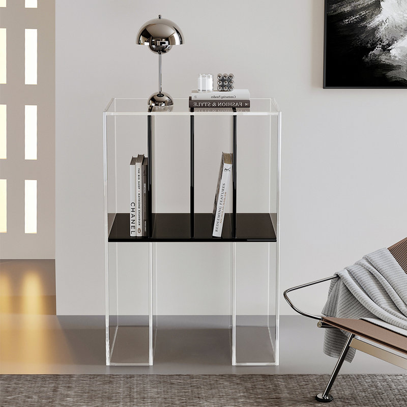 Modern minimalist acrylic small bookcase, Black
