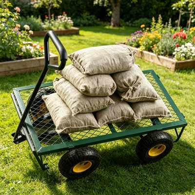 Heavy-Duty Steel Garden Cart Utility Wagon