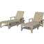 Pool Lounge Chairs Set of 2, Adjustable Backrest and Armrest, Resin Waterproof Chaise for Poolside and Patio-1785323847