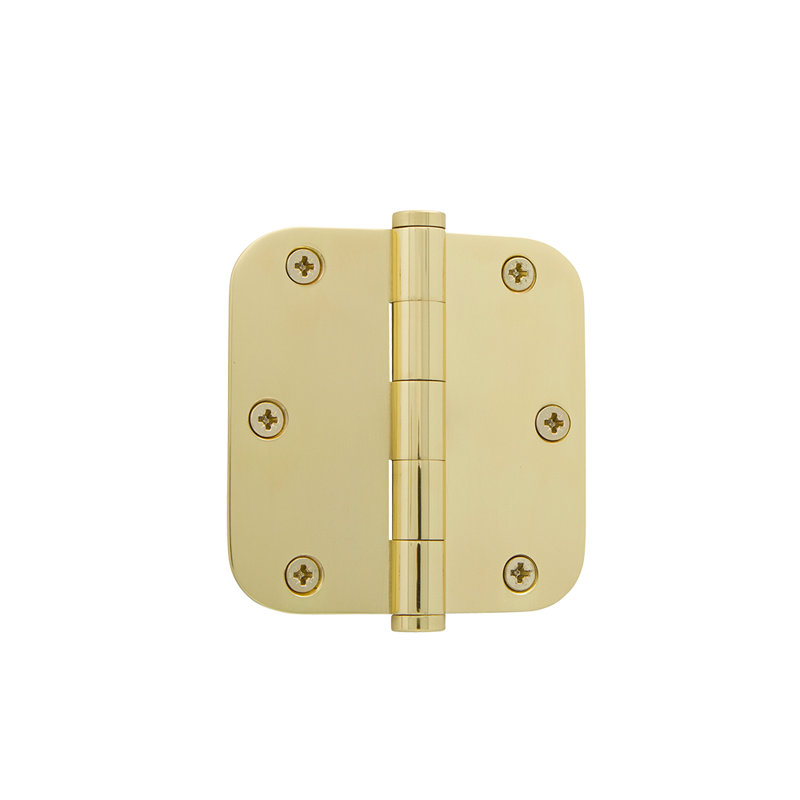 3.5'' x 3.5'' Brass Butt Bearing Hinge, Unlacquered Brass