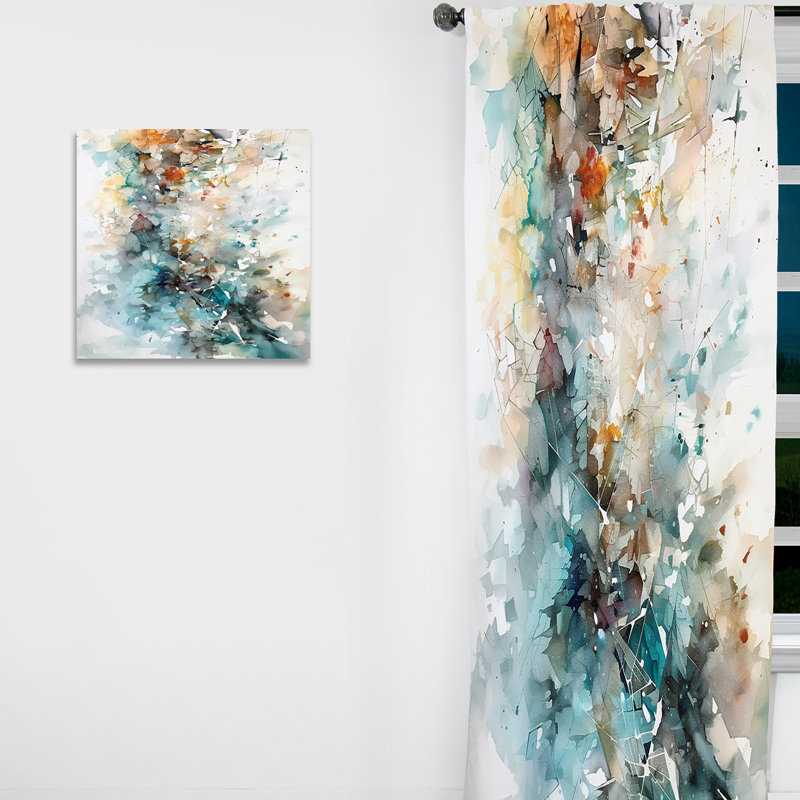 Darrah - Vibrant Paint Eruption V - Modern Curtain - Velvet Room Darkening - 1 panel, 52" W x 63" L