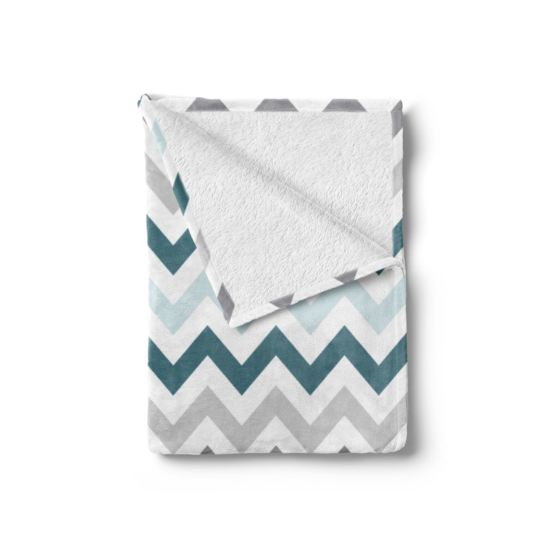 Hand Woven Throw Blanket, 70" x 90", Blue/Gray