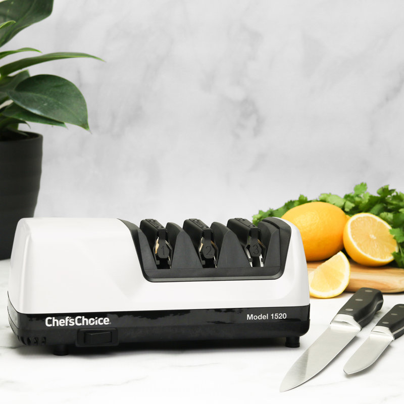 Aiguiseur de couteaux électrique Chef'sChoice Model 15XV, 3 étapes 15 degrés Trizor, Blanc