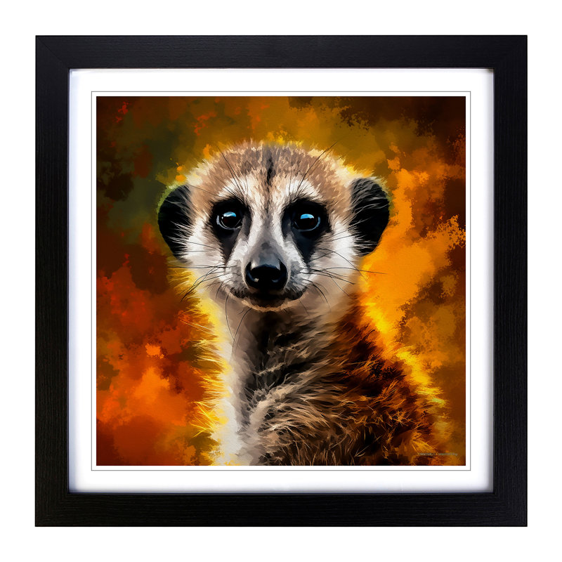 Meerkat - Framed Print, Black