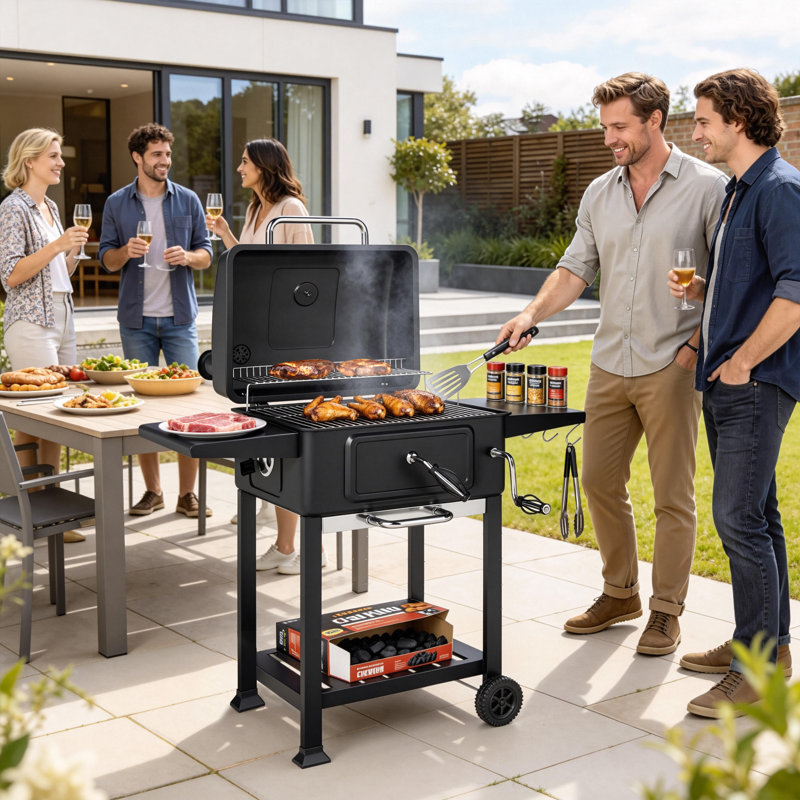Outsunny 112cm W Charcoal Grill