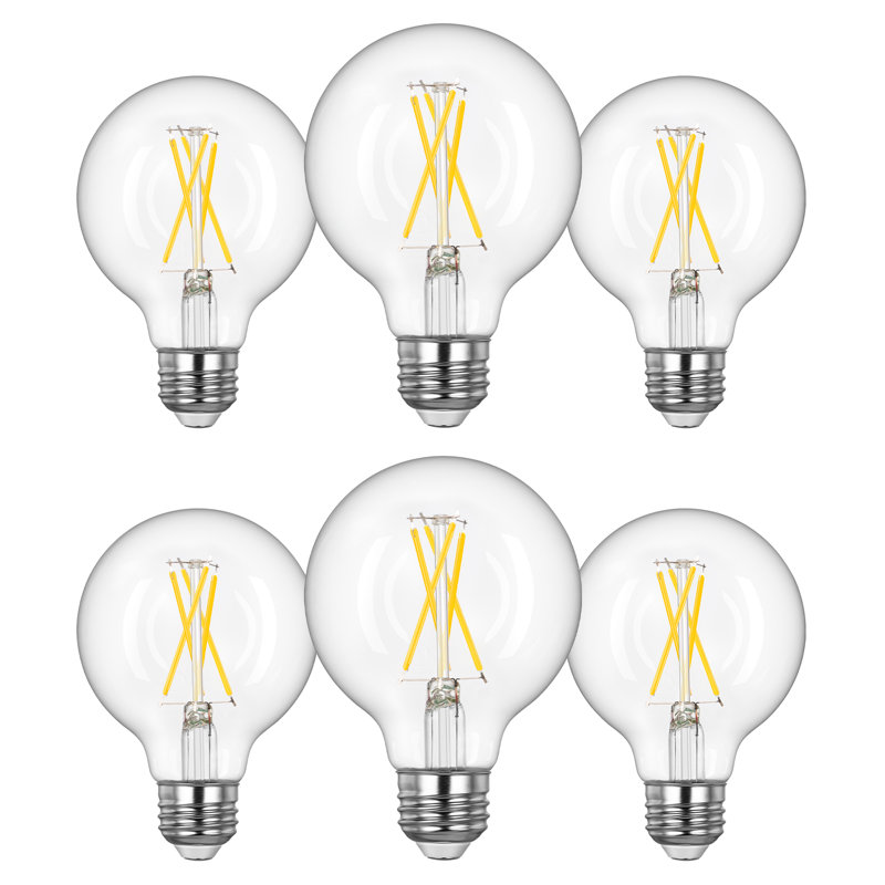 5 W, ampoule à DEL à intensité variable G45, blanc chaud E26 / culot moyen (standard) (ensemble de 6), 5000K