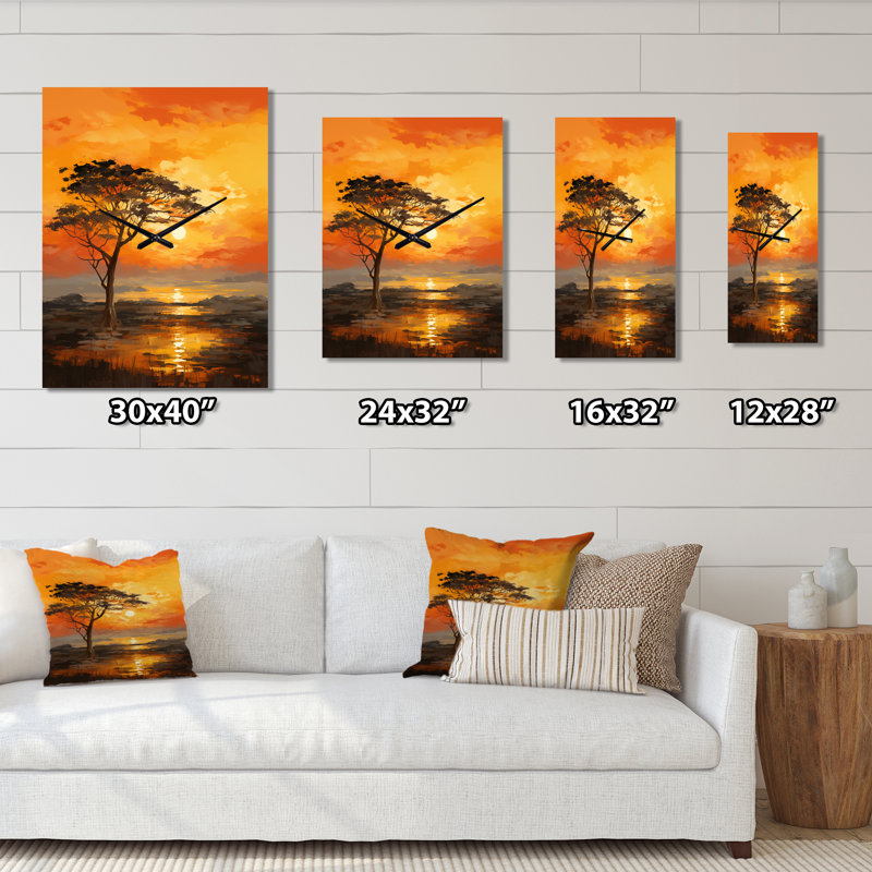 Horloge murale africaine arbre surdimensionné Essence III, Petit