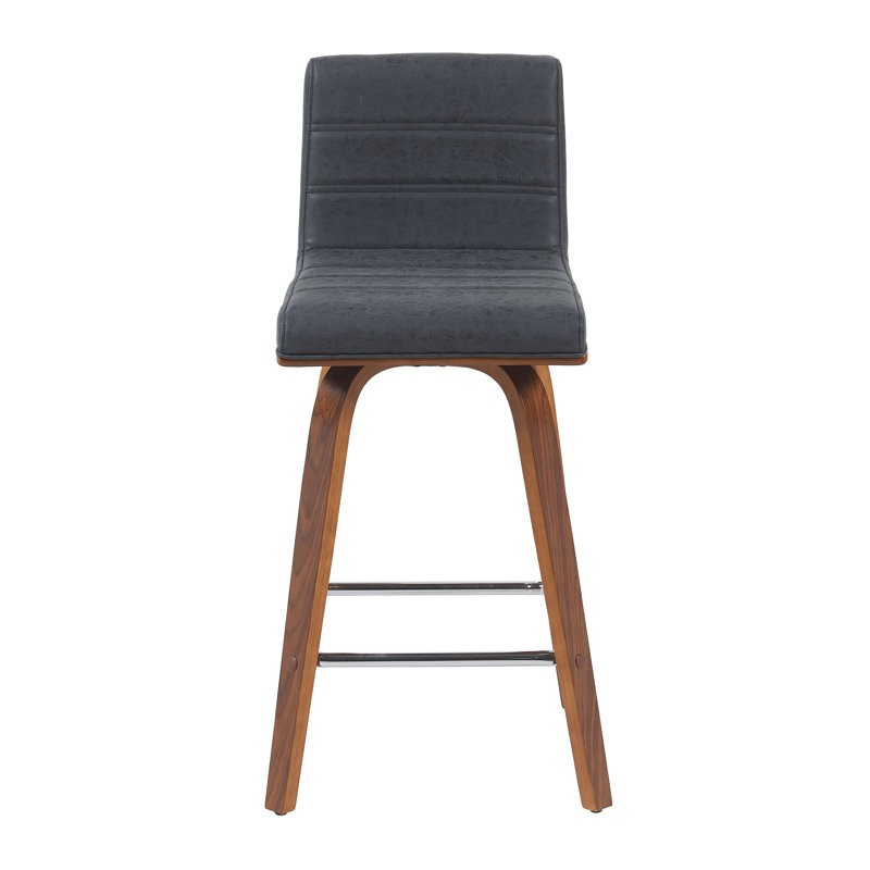 Tabouret de bar et de comptoir Biance, Tabouret de comptoir (siège d'une hauteur de 26 p, Gris, Brun