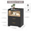 2 Drawer Bedside Table with Charging Station and Human Sensor Light-126012804