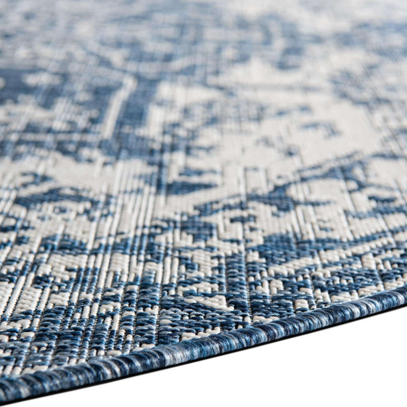 Tapis d'extérieur de couleur turquoise, Rectangle 7 pi x 10 pi