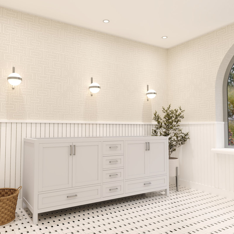 Base de meuble-lavabo double Rooh 71, Blanc