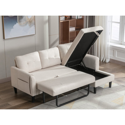 Mashia 72.44"" Recessed Arm Sofa Bed -  Latitude RunÂ®, BA5F096D471B48D5A70E004E2AFCC3BD