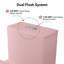 Toilette monobloc en céramique rose à motif floral de 43 cm (17 pouces) avec abattant allongé à fermeture douce et double chasse d'eau