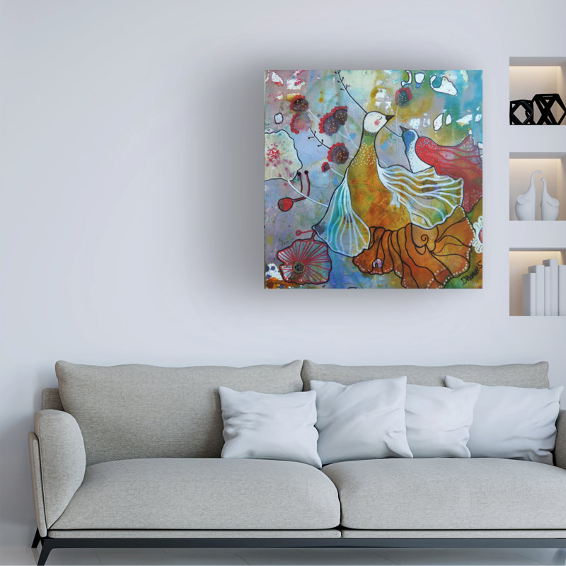 Art sur toile Sylvie Demers «La Danse», H 14 po x l 14 po x P 2 po