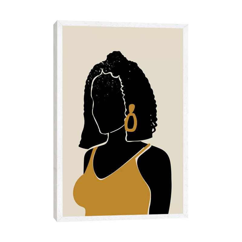 Black Hair XI - Print on Canvas, White Framed, 66.04 cm H x 45.72 cm W