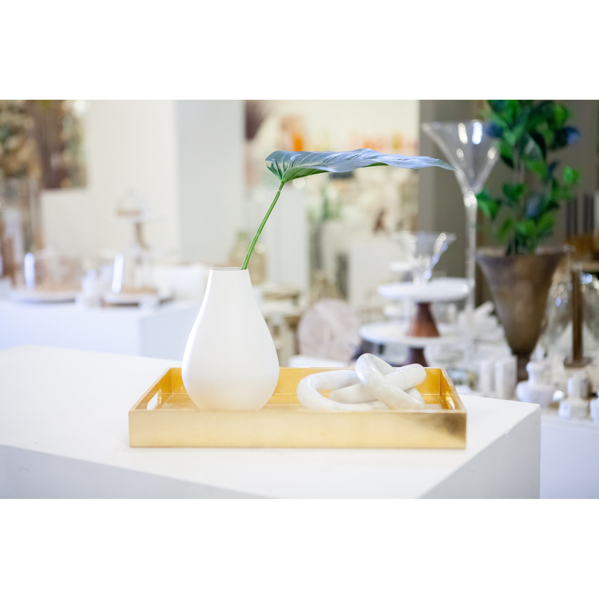 Jenny Aluminum Table Vase, White