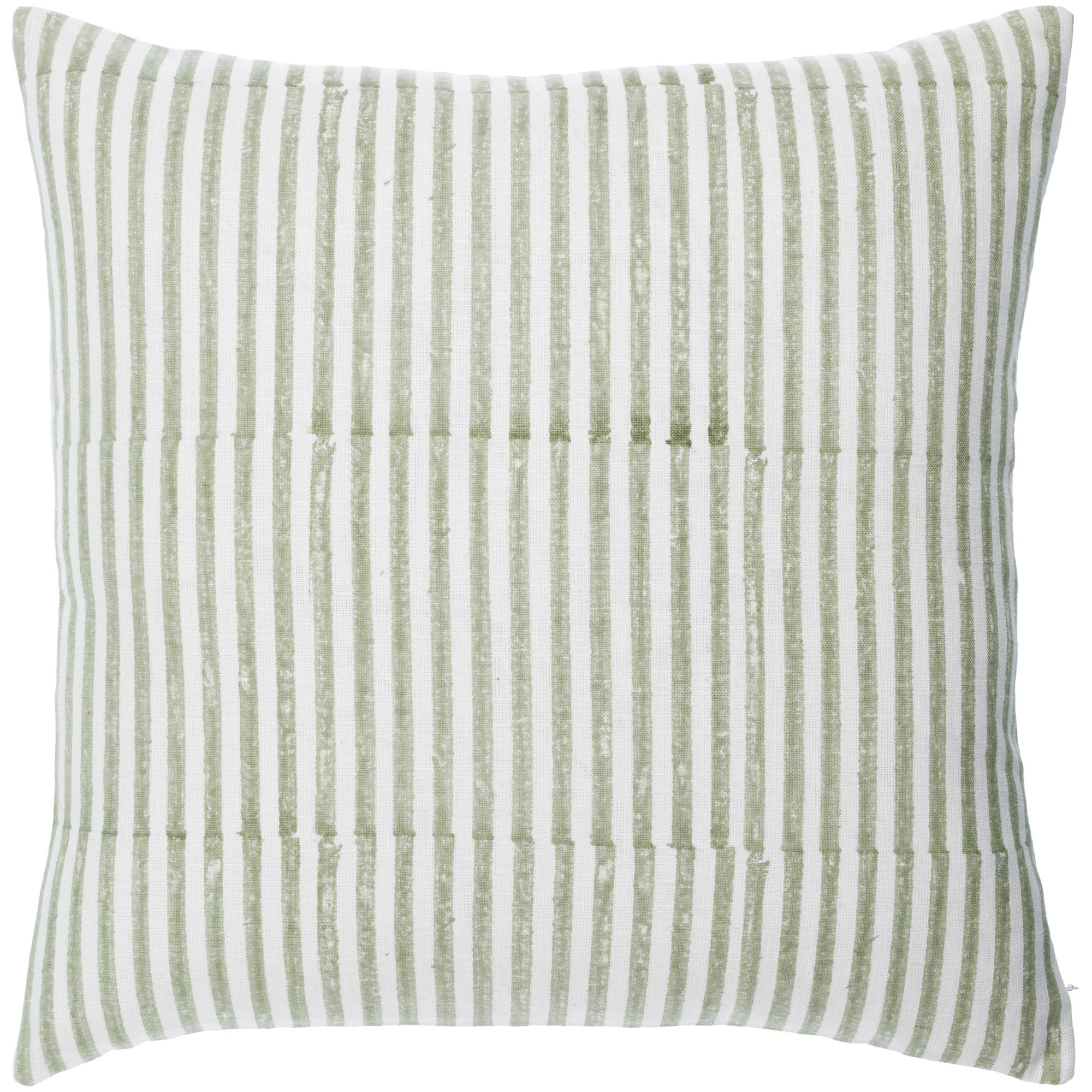 Elanie Linen Blend Throw Square Pillow, Green, 18" x 18", Down