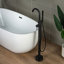 Robinet de baignoire autoportant monocommande à fixation au sol avec douche à main-63530790