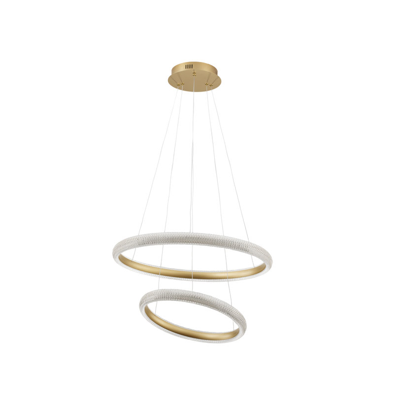 2 - Light Gold LED Crystal Pendant