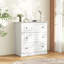 Commode 3 tiroirs l 29,5 po, commode à tiroirs, commode en bois pour le placard et le salon, blanc-1019450097