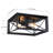 2-Light 12in" Square Flush Mount Light Fixtures with Matte Black Finish